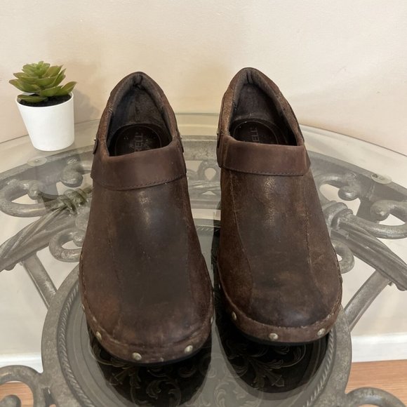 Merrell Luxe Espresso Clogs Heels Size 7 Brown Leather Western Mules J68680 - Picture 5 of 12